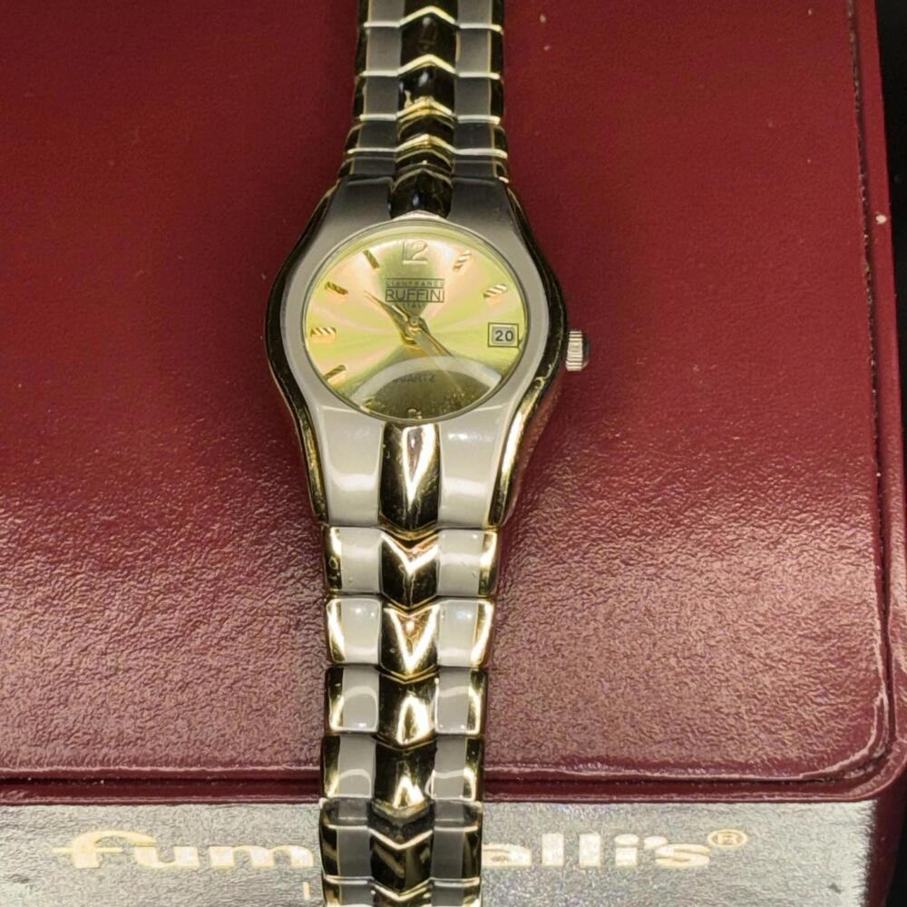 vintage Gianfranco Ruffini two-tone quartz wristwatch - Picture 4 of 8